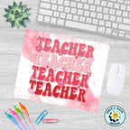 Retro Pink Teacher Mouse Pad – Cute Desk Gift for Educators