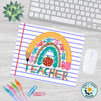 Rainbow Teacher Mouse Pad – Cute Desk Accessory for Educators