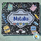 Black Composition Notebook Teacher Mouse Pad – Personalized Name Gift