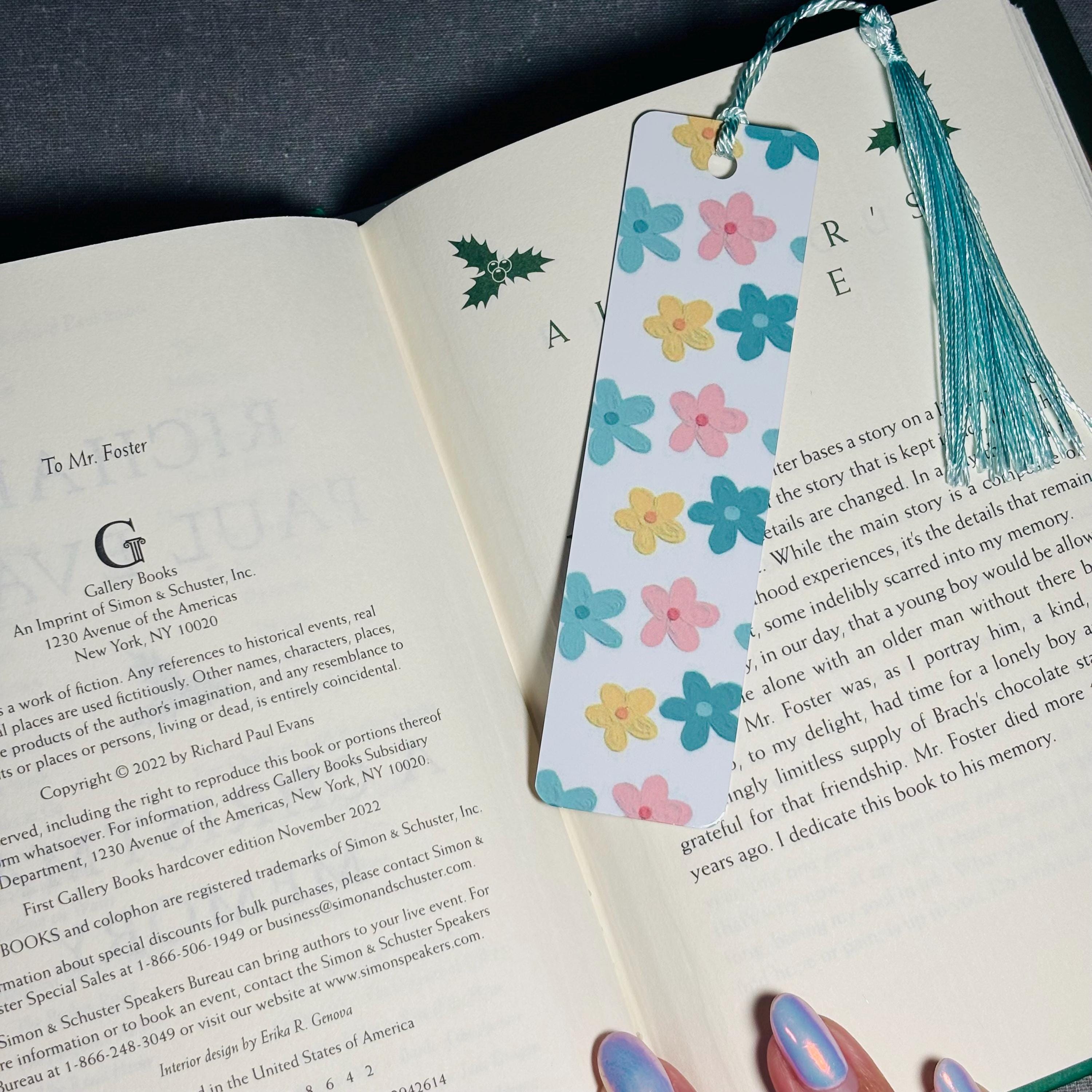 Pastel Flower Bookmark with Tassel – Cute & Durable Aluminum Page Holder