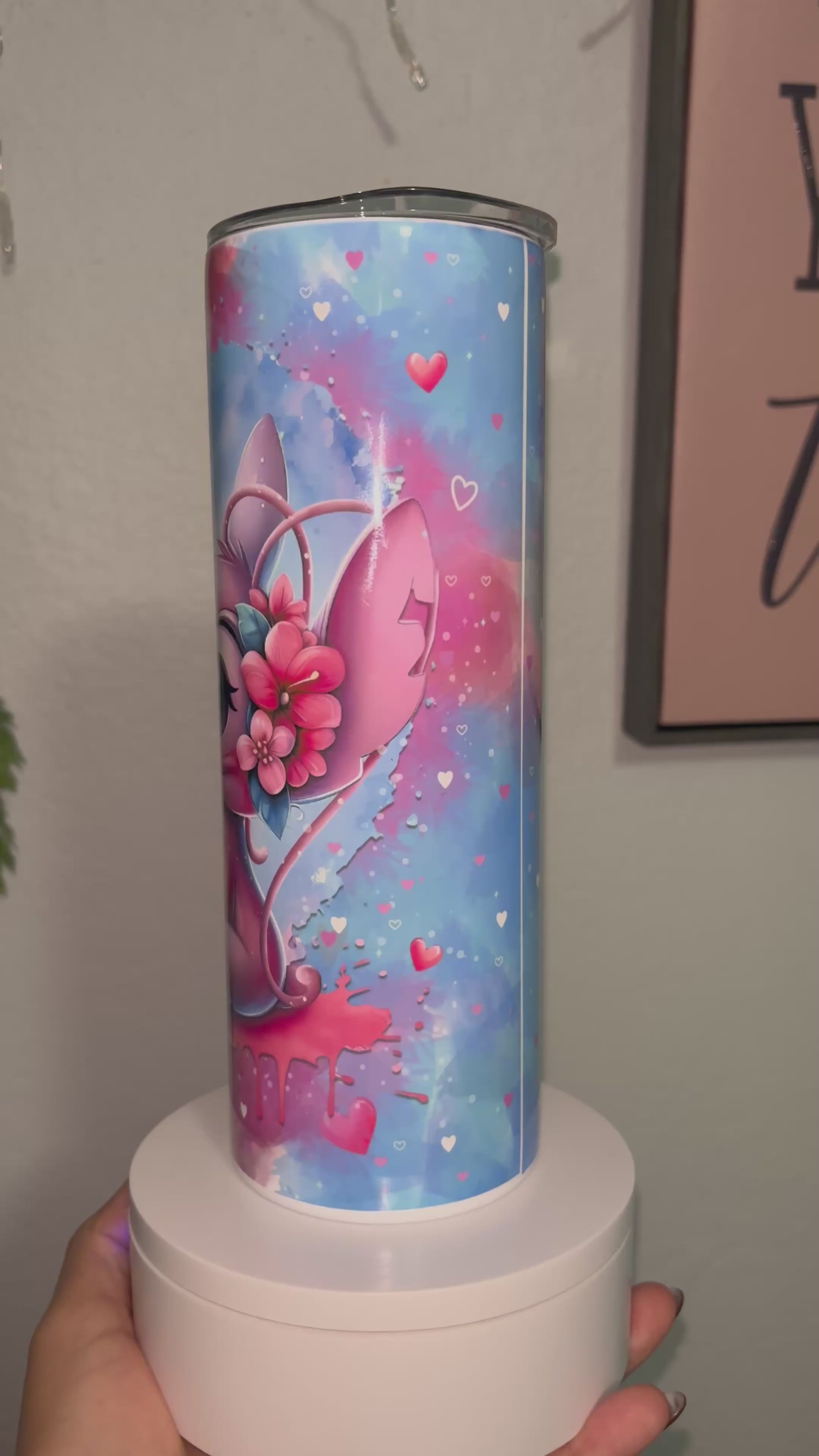 💖 Love Alien Couple Skinny Tumbler | 20 oz Personalized Stainless Steel