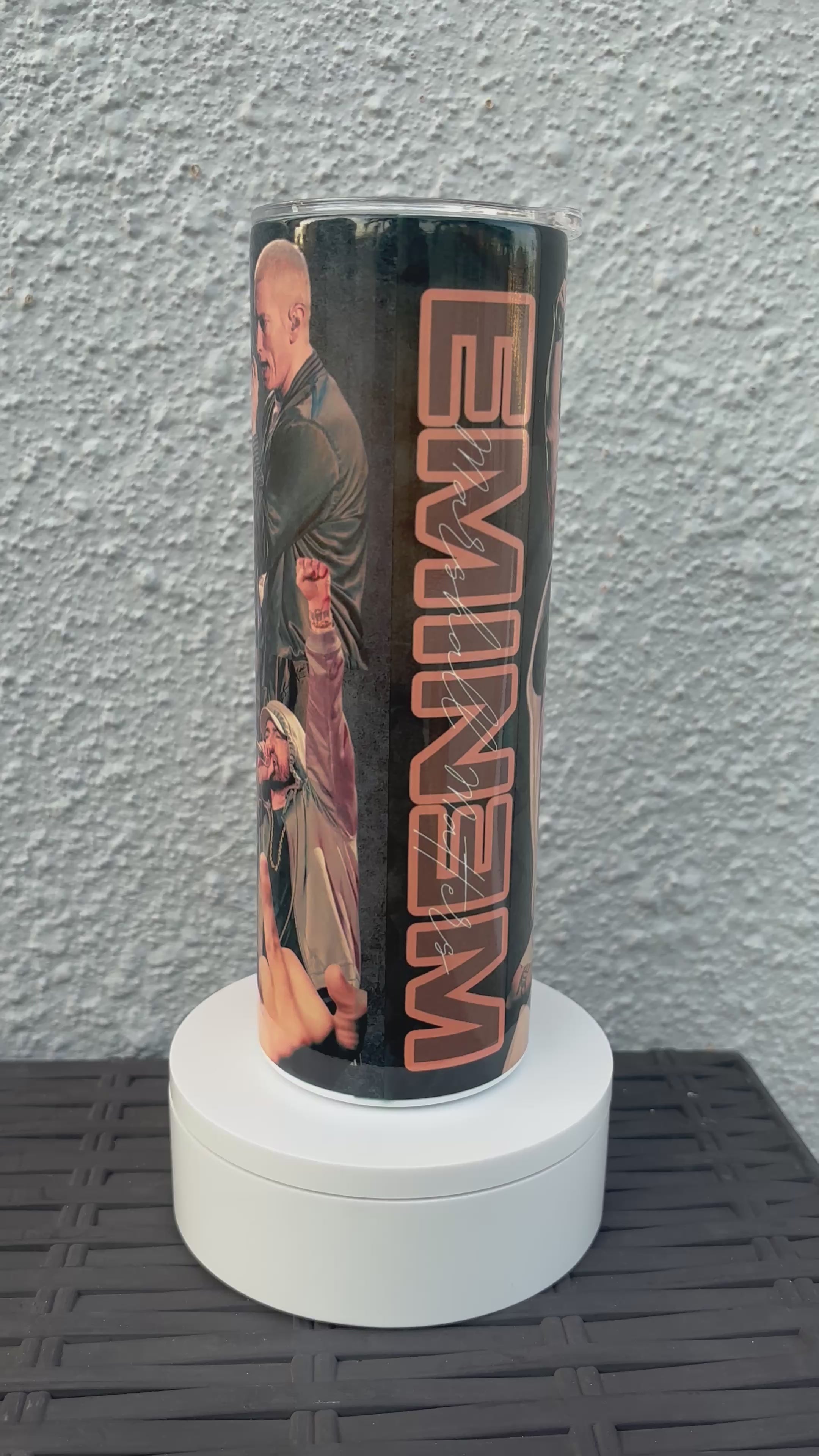 🎤 Eminem Inspired Skinny Tumbler | 20 oz Stainless Steel Rap Fan Cup