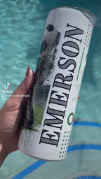 ⚽ Personalized Soccer Tumbler – 20 oz Skinny